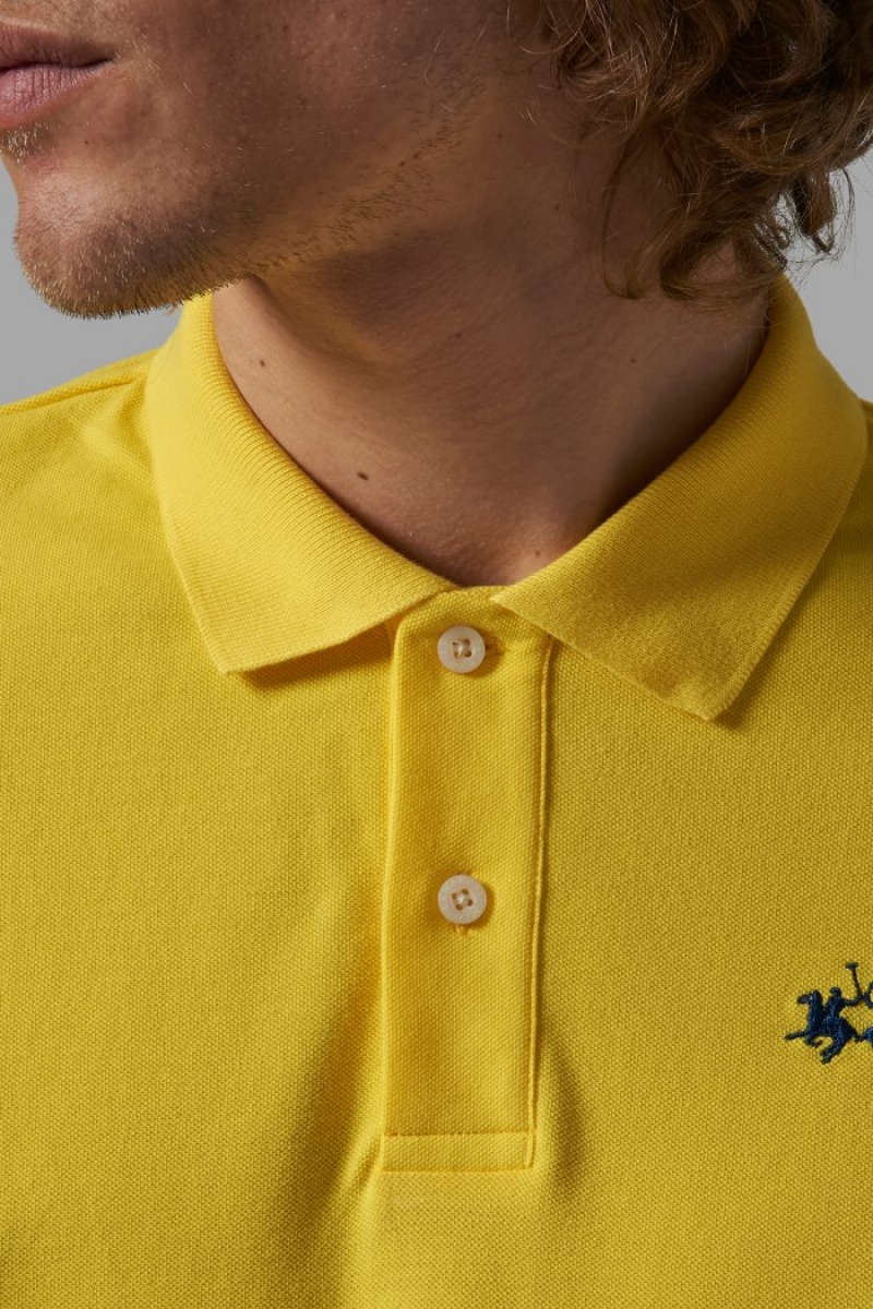 Polo La Martina Regular-fit Classic Piqué Hombre Amarillo Chile | RSJ-8664