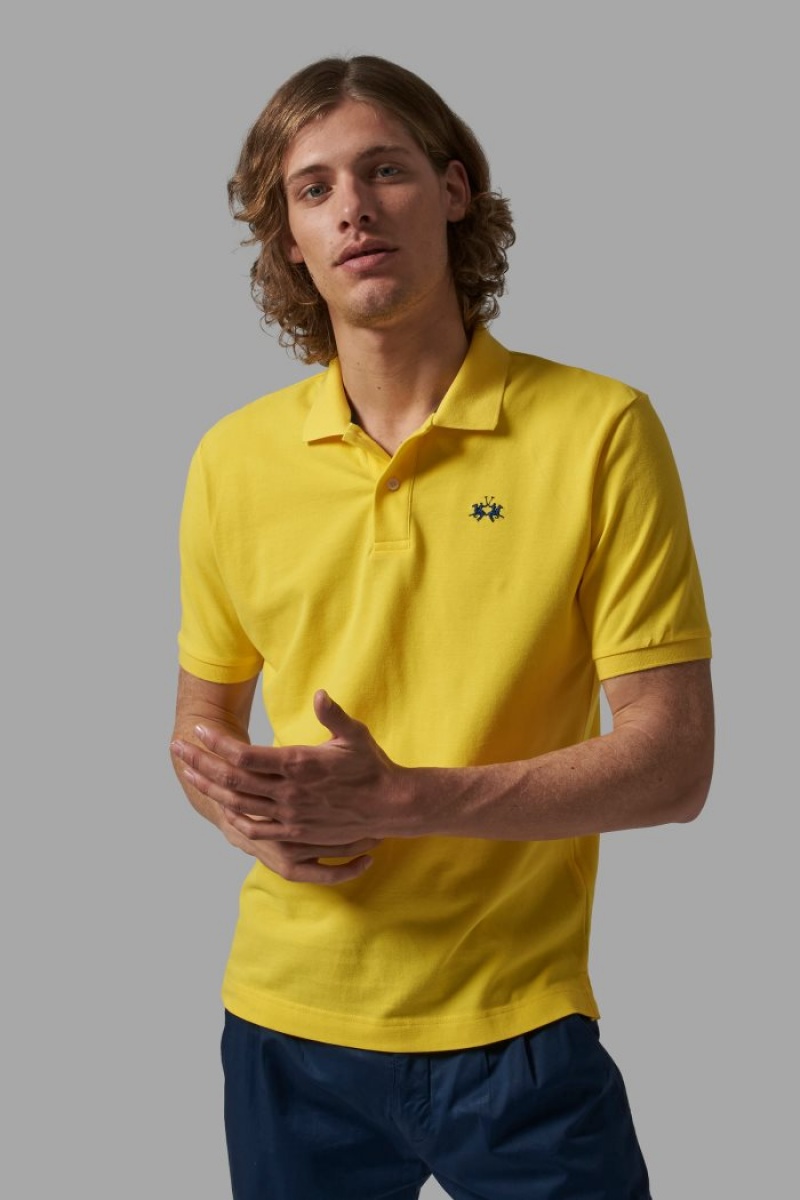 Polo La Martina Regular-fit Classic Piqué Hombre Amarillo Chile | RSJ-8664