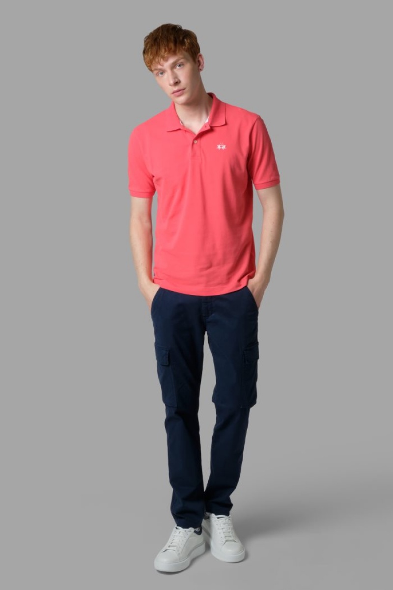 Polo La Martina Regular-fit Classic Piqué Hombre Coral Chile | PQP-3309