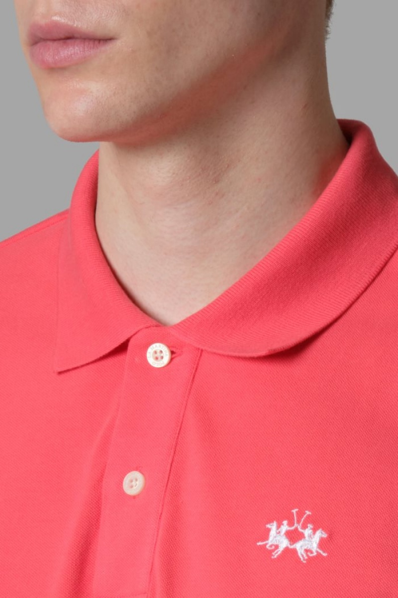 Polo La Martina Regular-fit Classic Piqué Hombre Coral Chile | PQP-3309