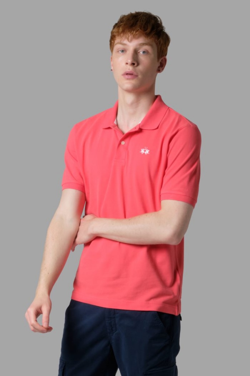 Polo La Martina Regular-fit Classic Piqué Hombre Coral Chile | PQP-3309