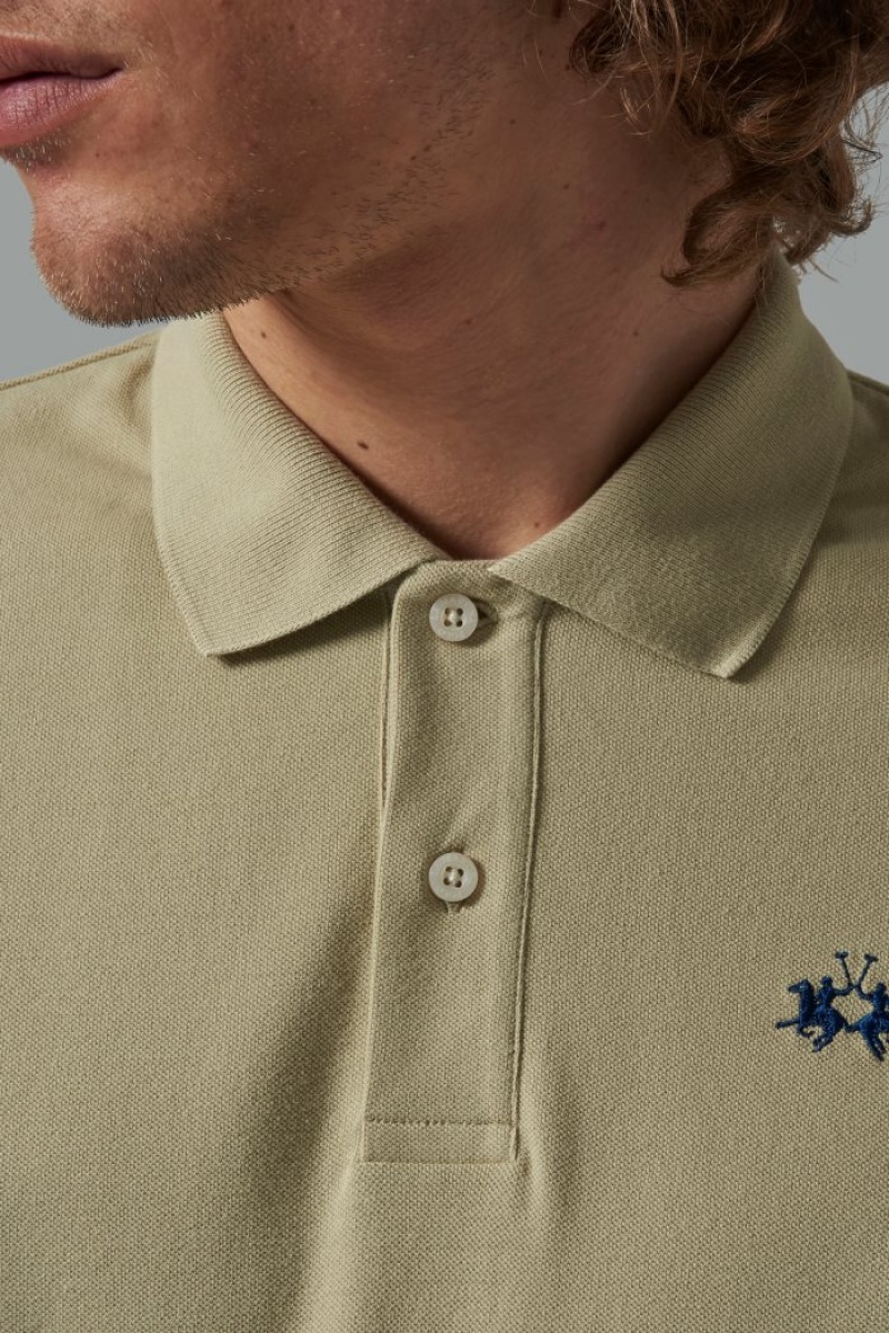 Polo La Martina Regular-fit Classic Piqué Hombre Beige Chile | QRA-9722