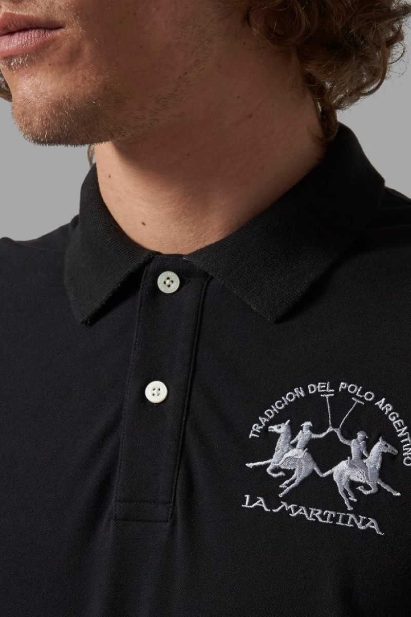 Polo La Martina Regular-fit Hombre Negras Chile | YGG-1535