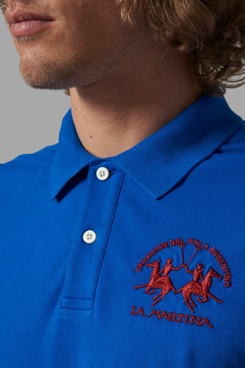 Polo La Martina Regular-fit Hombre Azules Chile | OIN-9569