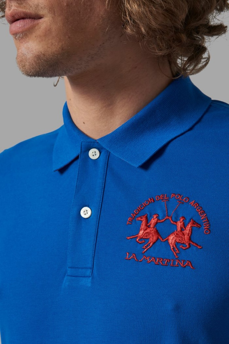 Polo La Martina Regular-fit Hombre Azules Chile | XYP-1345