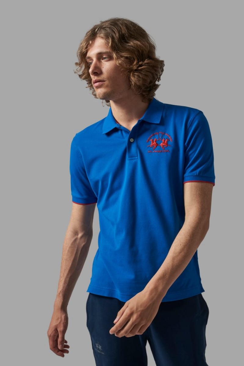 Polo La Martina Regular-fit Hombre Azules Chile | XYP-1345