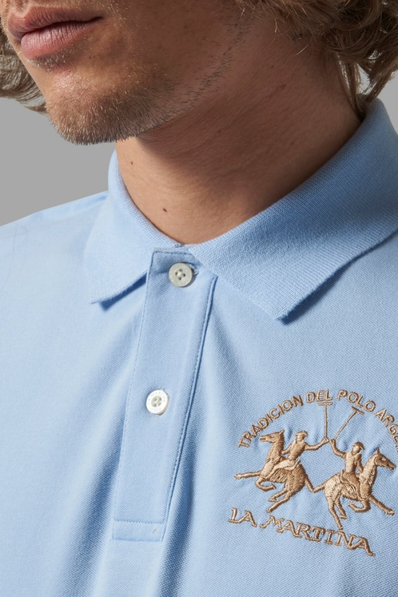 Polo La Martina Regular-fit Hombre Azules Chile | PAO-7323