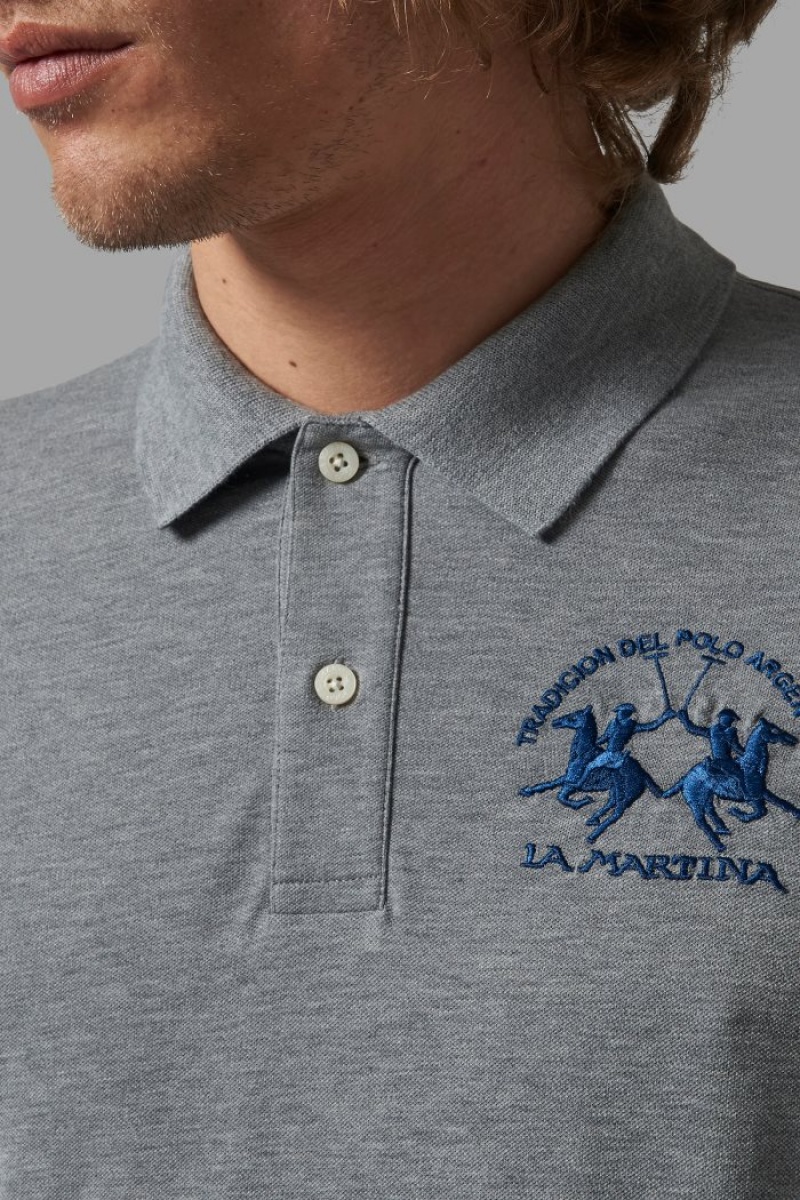 Polo La Martina Regular-fit Hombre Gris Chile | HTA-9137