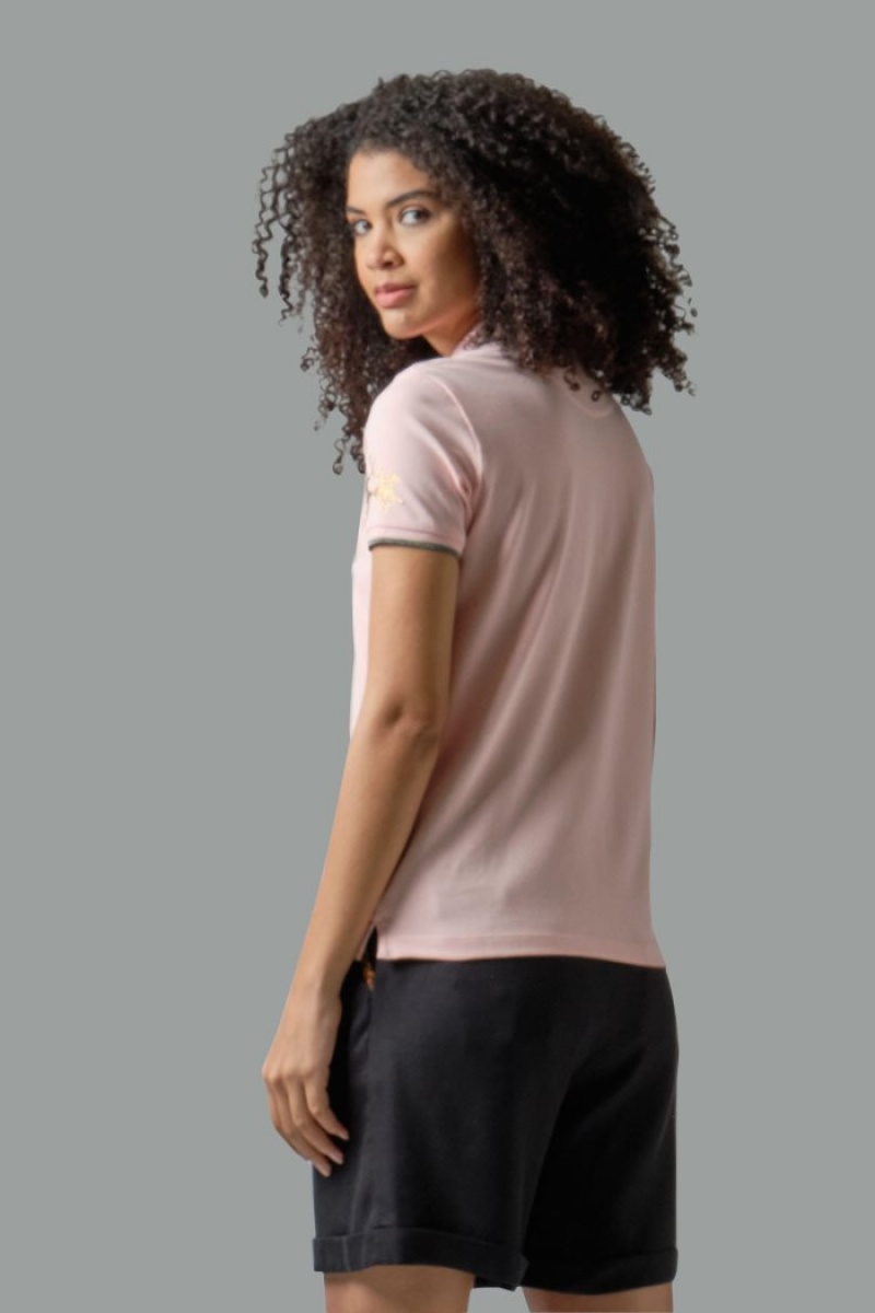 Polo La Martina Regular-fit Sequin Mujer Rosas Chile | QKI-5324