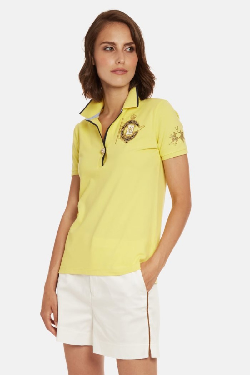 Polo La Martina Regular-fit Sequin Mujer Limón Chile | SQB-5845