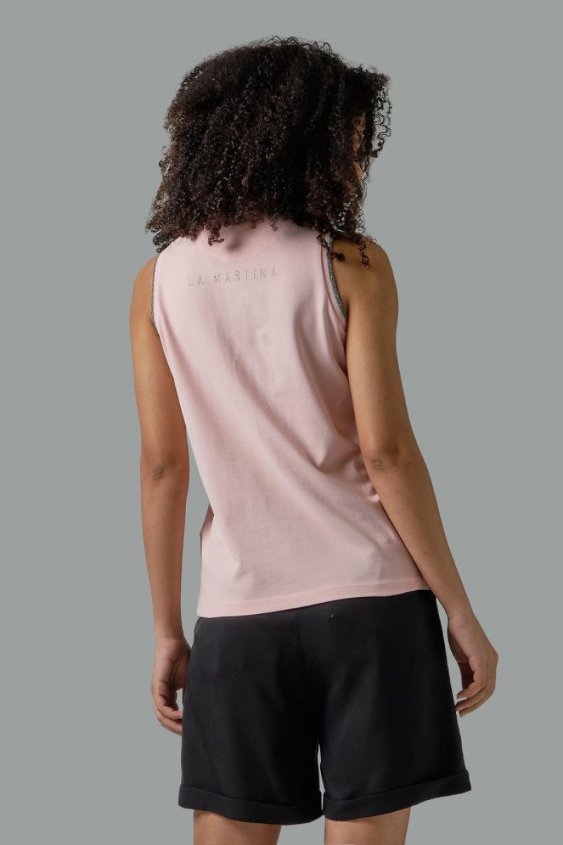 Polo La Martina Regular-fit Sleeveless Mujer Rosas Chile | SWO-3248