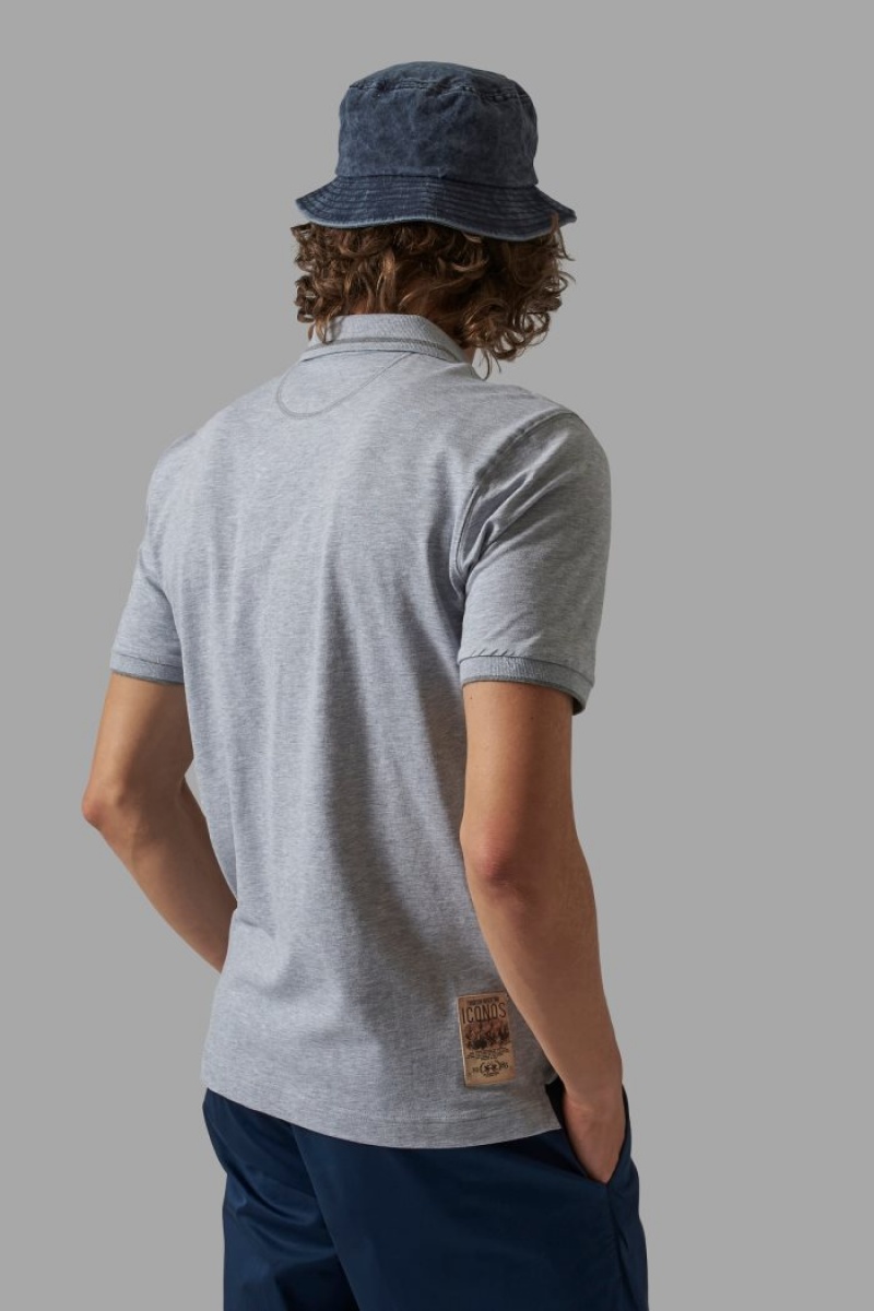 Polo La Martina Regular-fit Stretch Cotton Hombre Gris Claro Chile | CYG-7729