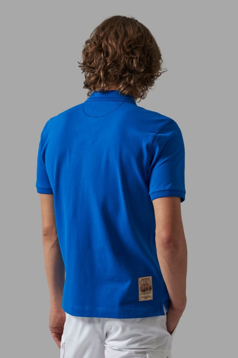 Polo La Martina Regular-fit Stretch Cotton Hombre Azules Chile | GJJ-8162