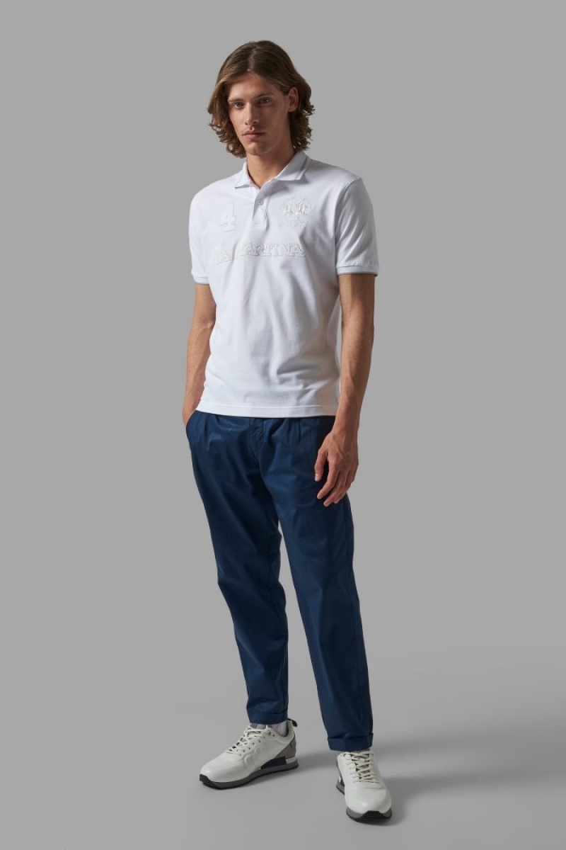 Polo La Martina Regular-fit Stretch Cotton Hombre Blancas Chile | XBJ-6453