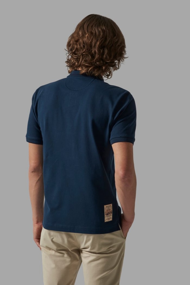 Polo La Martina Regular-fit Stretch Cotton Hombre Azul Marino Chile | VLE-7259