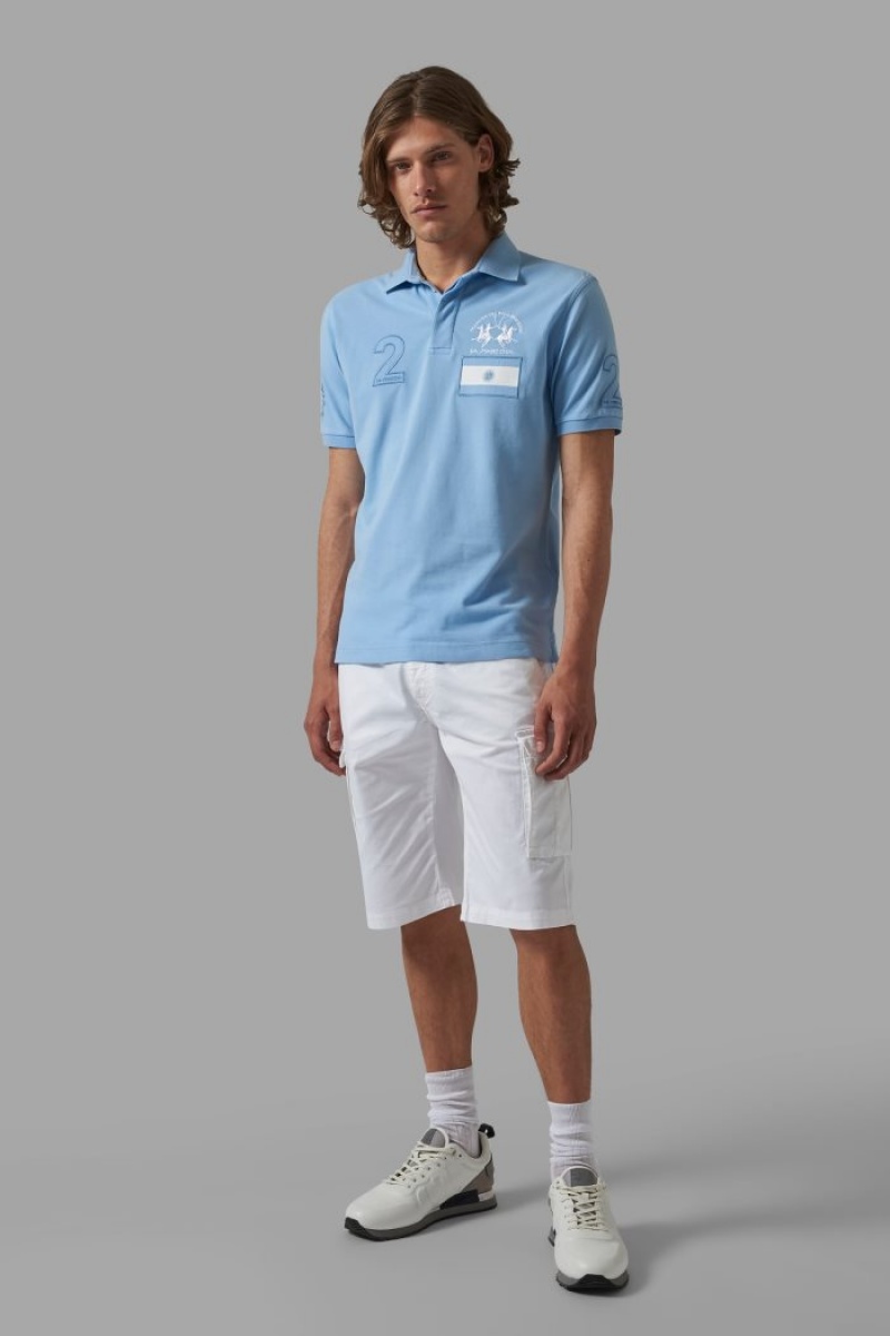 Polo La Martina Regular-fit Stretch Cotton Hombre Azules Chile | DUA-6806