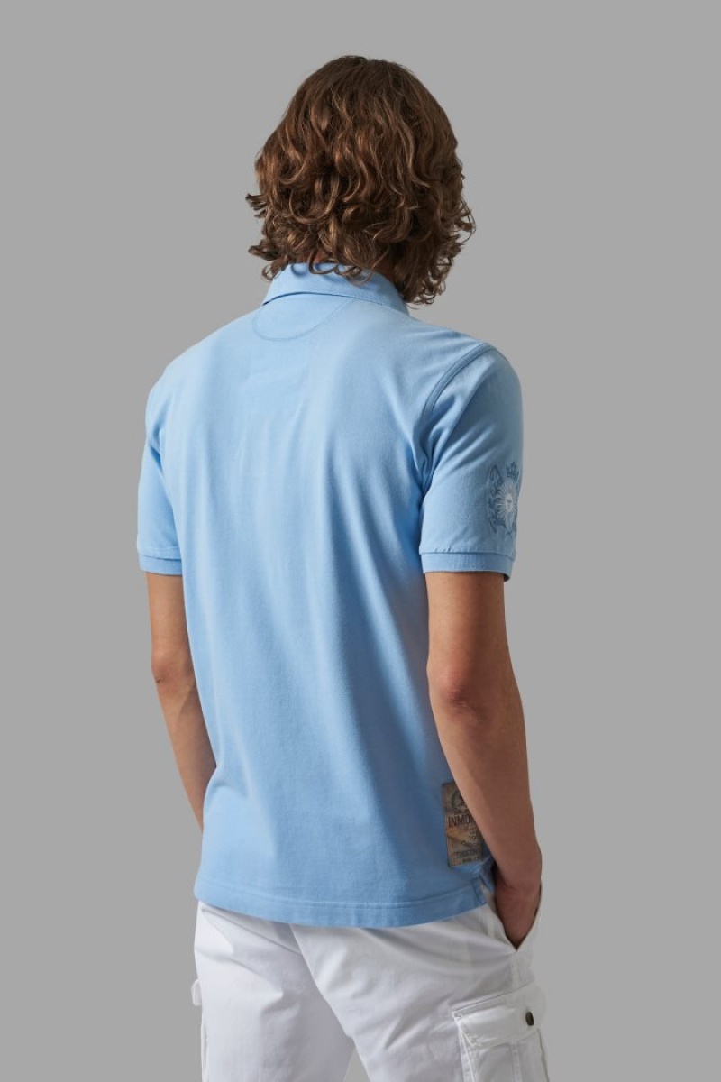 Polo La Martina Regular-fit Stretch Cotton Hombre Azules Chile | DUA-6806