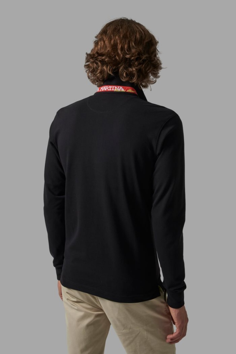 Polo La Martina Slim-fit Hombre Negras Chile | AFC-4748