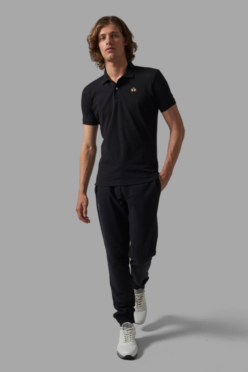 Polo La Martina Slim-fit Hombre Negras Chile | QOP-2353