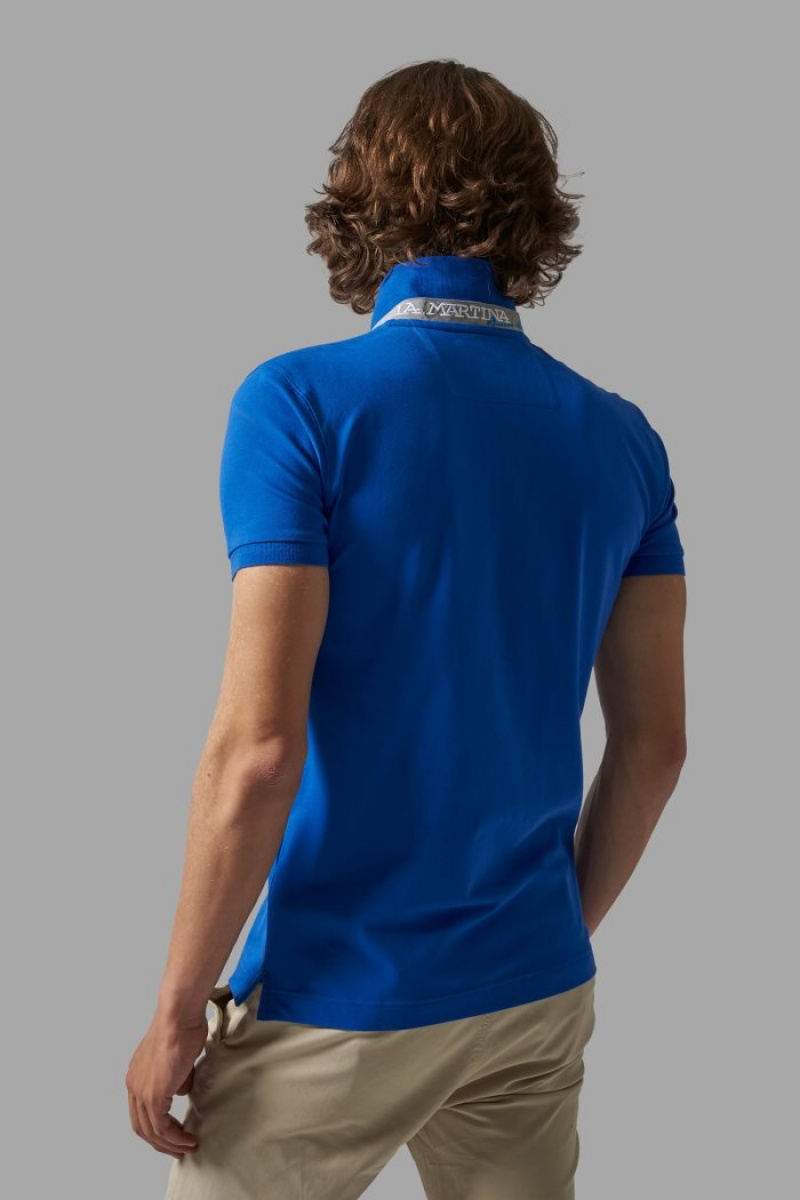 Polo La Martina Slim-fit Hombre Azules Chile | CPX-4704