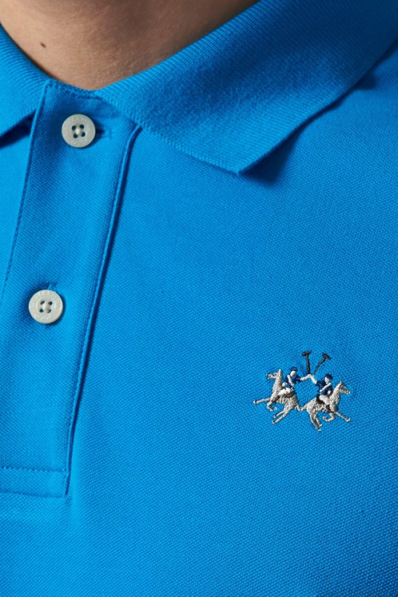 Polo La Martina Slim-fit Hombre Azules Chile | DCJ-1610