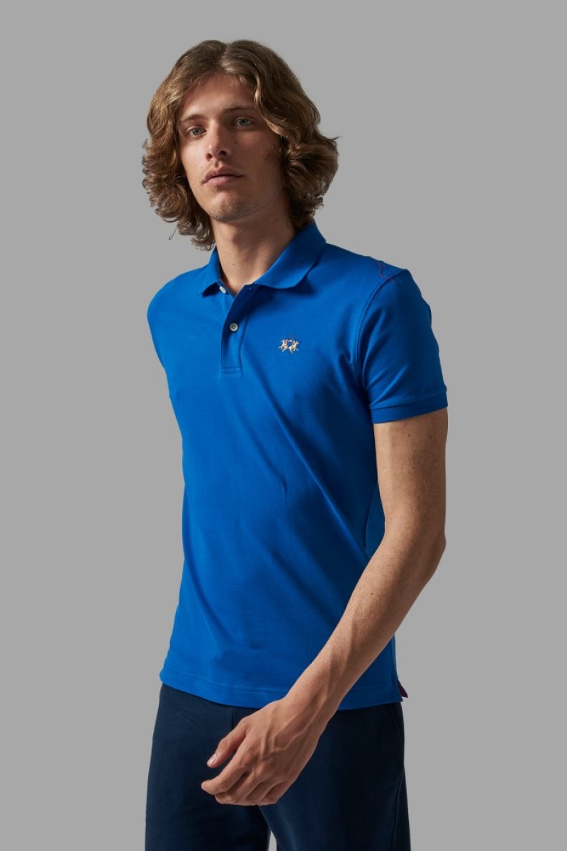 Polo La Martina Slim-fit Hombre Azules Chile | FTO-8565