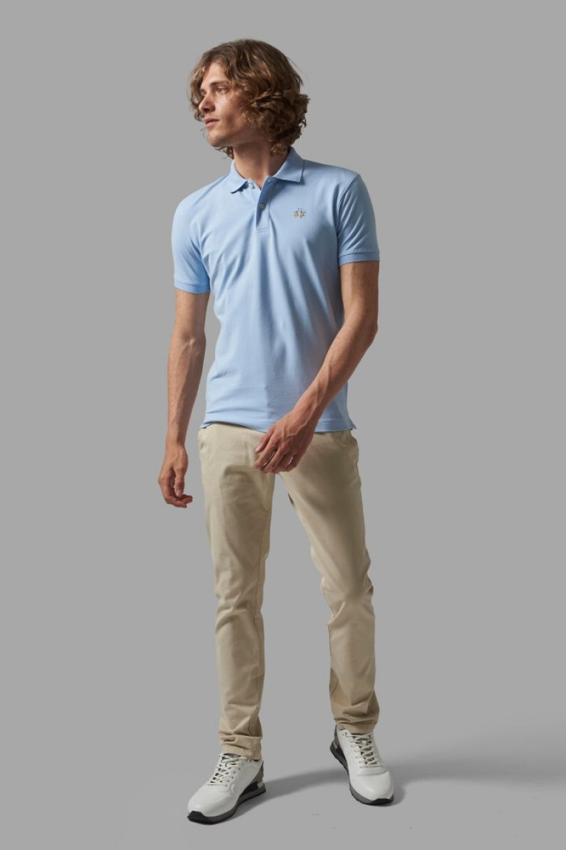 Polo La Martina Slim-fit Hombre Azules Chile | XWL-7803