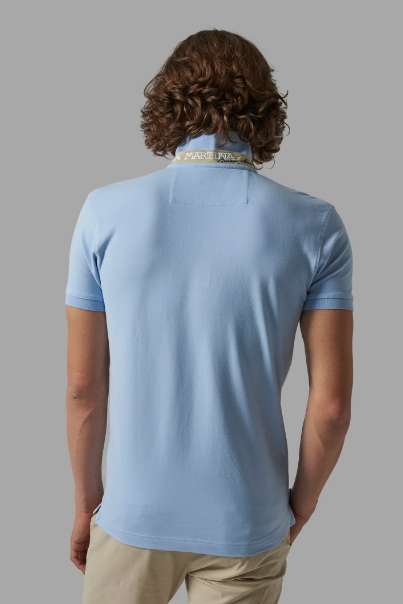 Polo La Martina Slim-fit Hombre Azules Chile | XWL-7803