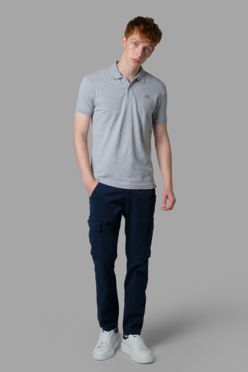 Polo La Martina Slim-fit Hombre Gris Claro Chile | FCV-4342