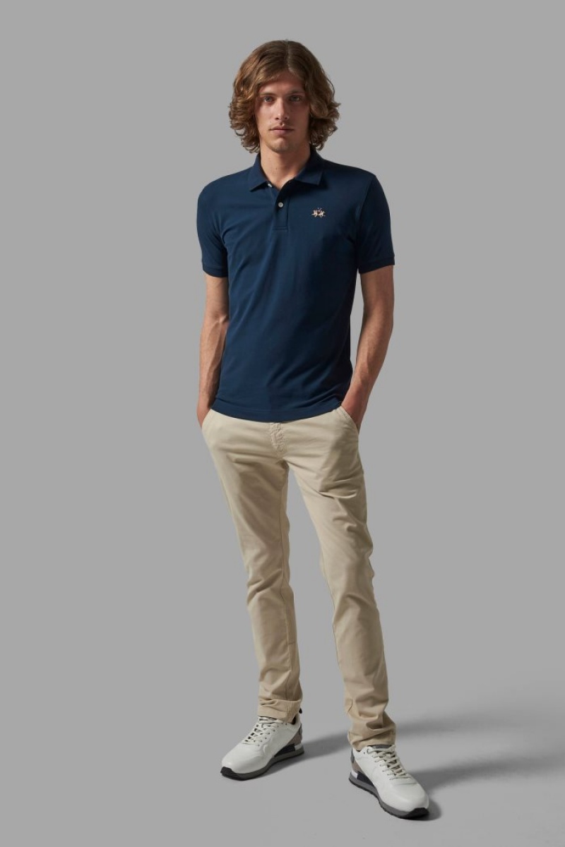 Polo La Martina Slim-fit Hombre Azul Marino Chile | NKW-8334