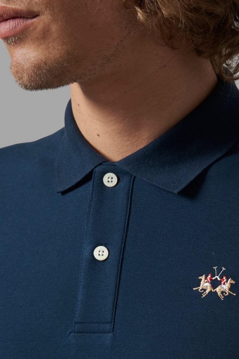 Polo La Martina Slim-fit Hombre Azul Marino Chile | NKW-8334