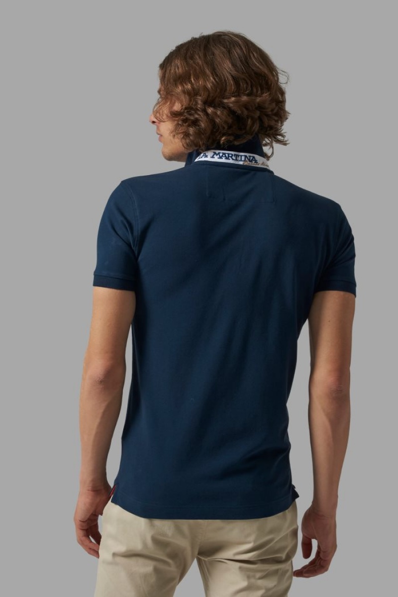 Polo La Martina Slim-fit Hombre Azul Marino Chile | NKW-8334