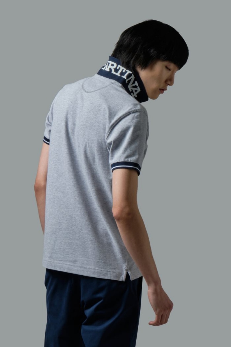 Polo La Martina Slim-fit Stretch Piqué Hombre Gris Claro Chile | GXK-1073