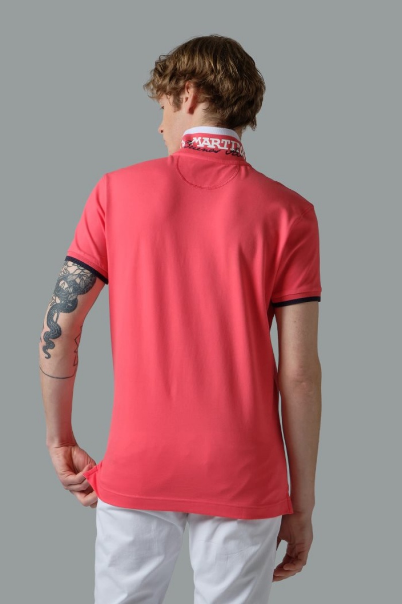 Polo La Martina Slim-fit Stretch Piqué Hombre Coral Chile | XEZ-5169