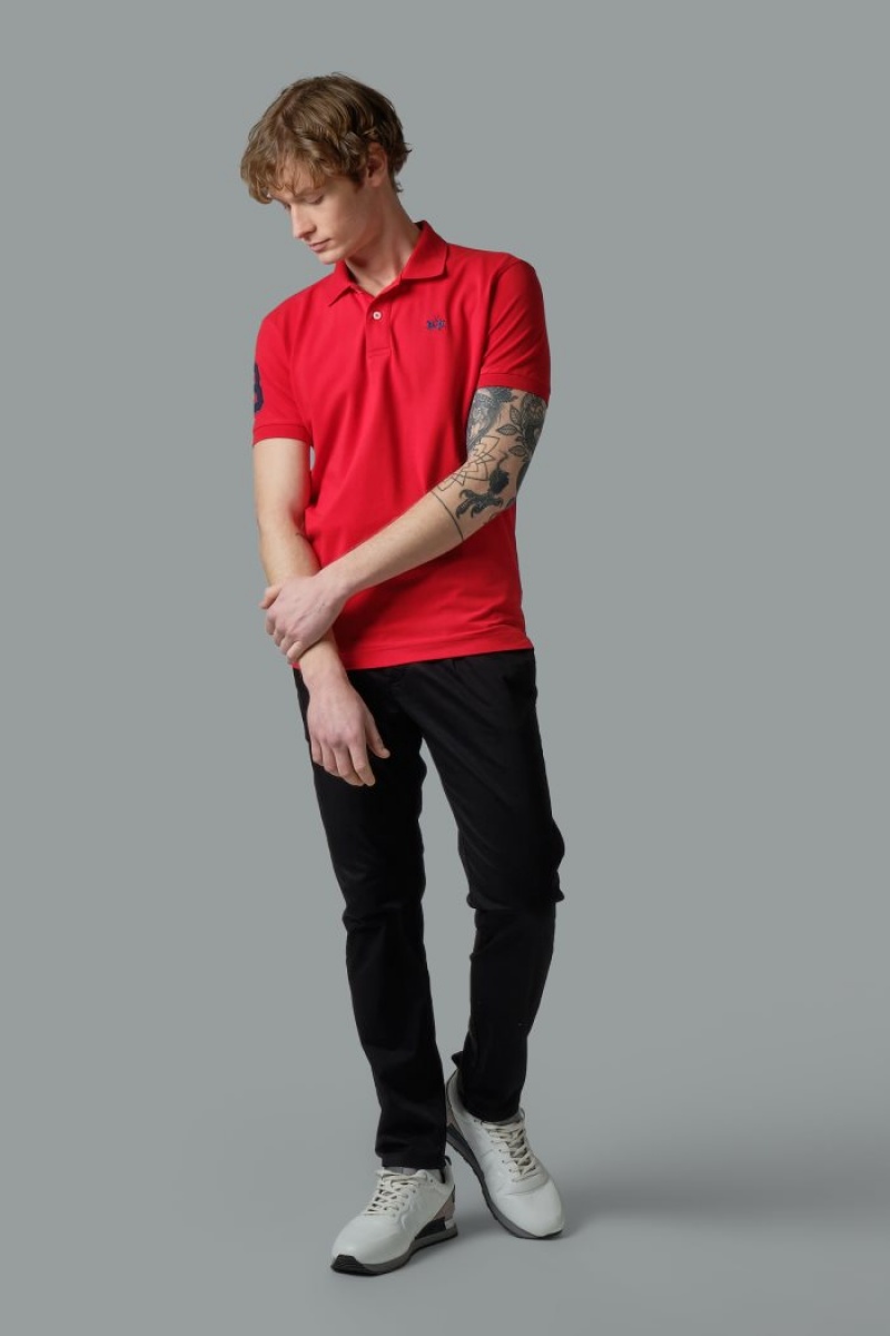 Polo La Martina Slim-fit Stretch Piqué Hombre Rojas Chile | YGZ-4193