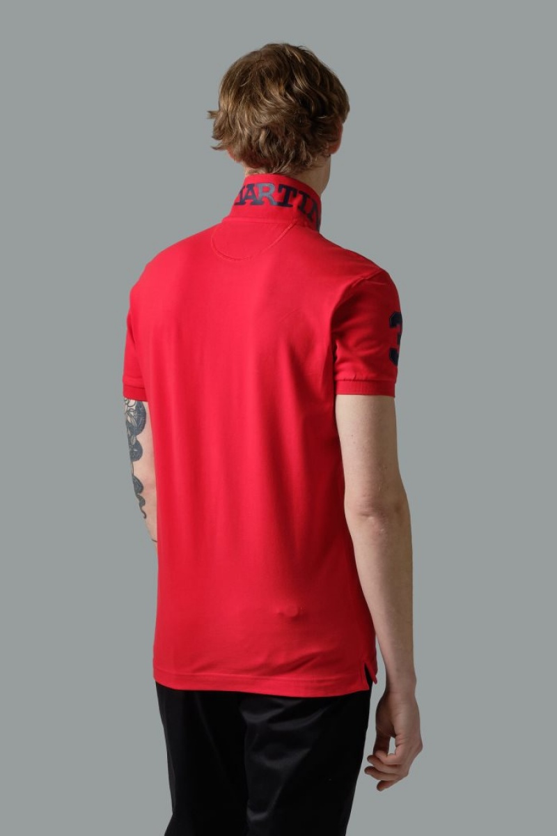 Polo La Martina Slim-fit Stretch Piqué Hombre Rojas Chile | YGZ-4193