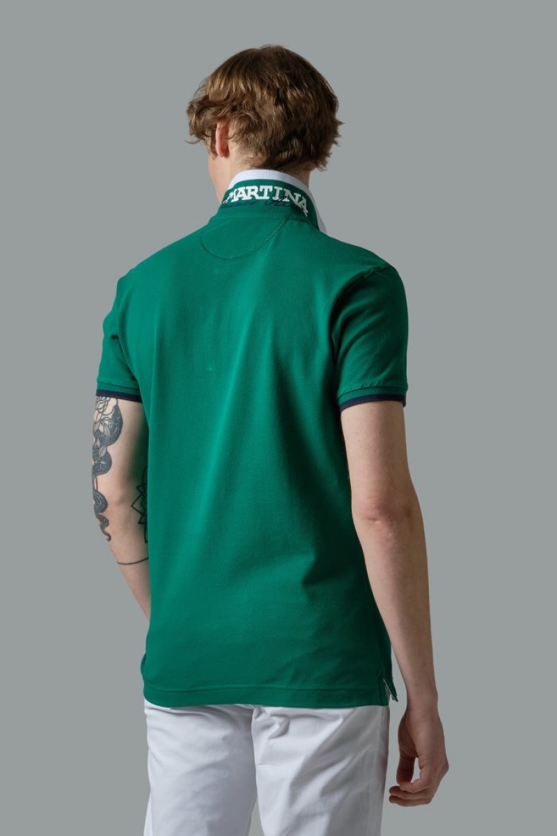 Polo La Martina Slim-fit Stretch Piqué Hombre Verde Chile | CIG-7548