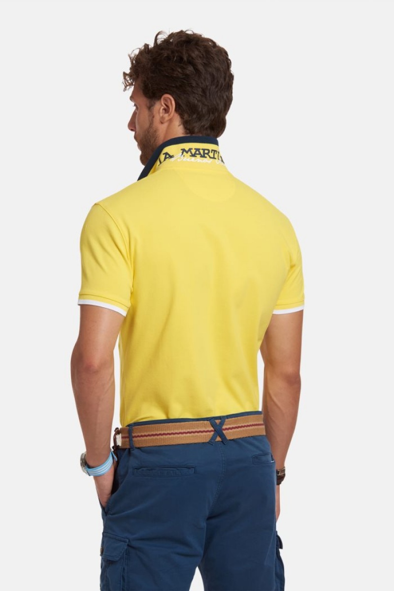 Polo La Martina Slim-fit Stretch Piqué Hombre Amarillo Chile | LJC-2801