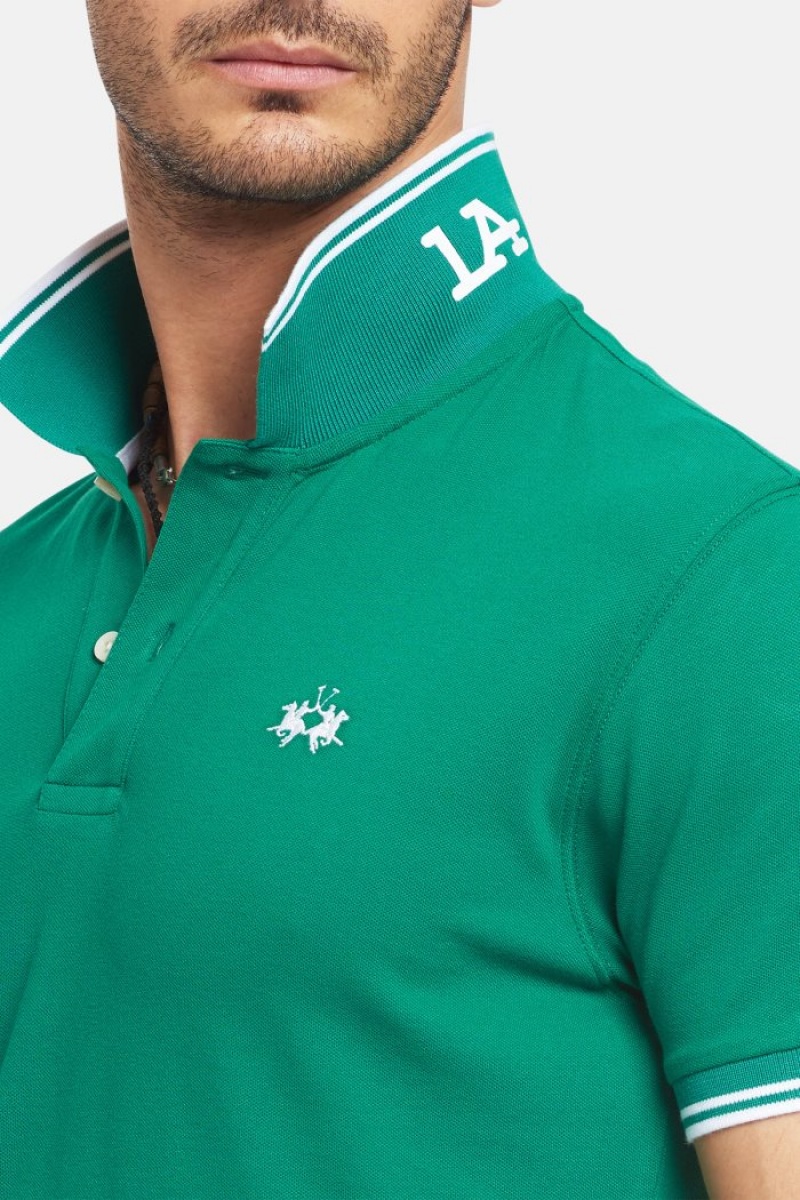 Polo La Martina Slim-fit Stretch Piqué Hombre Verde Chile | UGM-8390