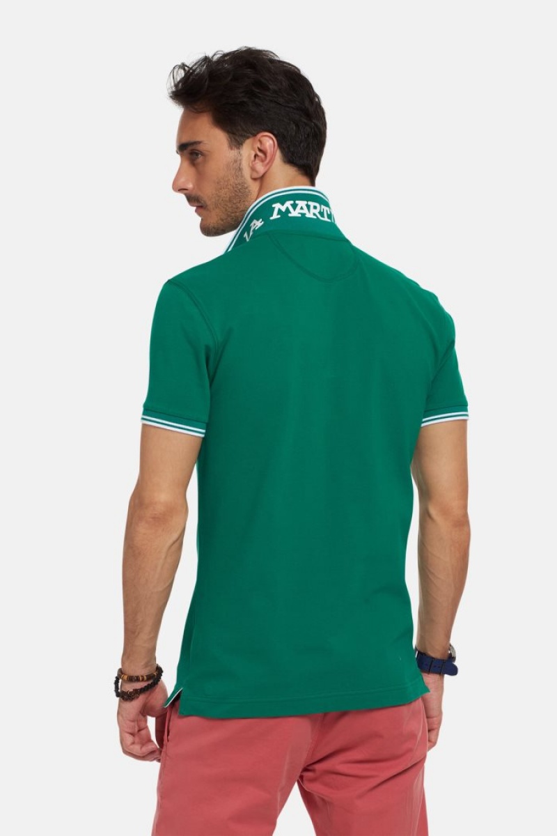 Polo La Martina Slim-fit Stretch Piqué Hombre Verde Chile | UGM-8390