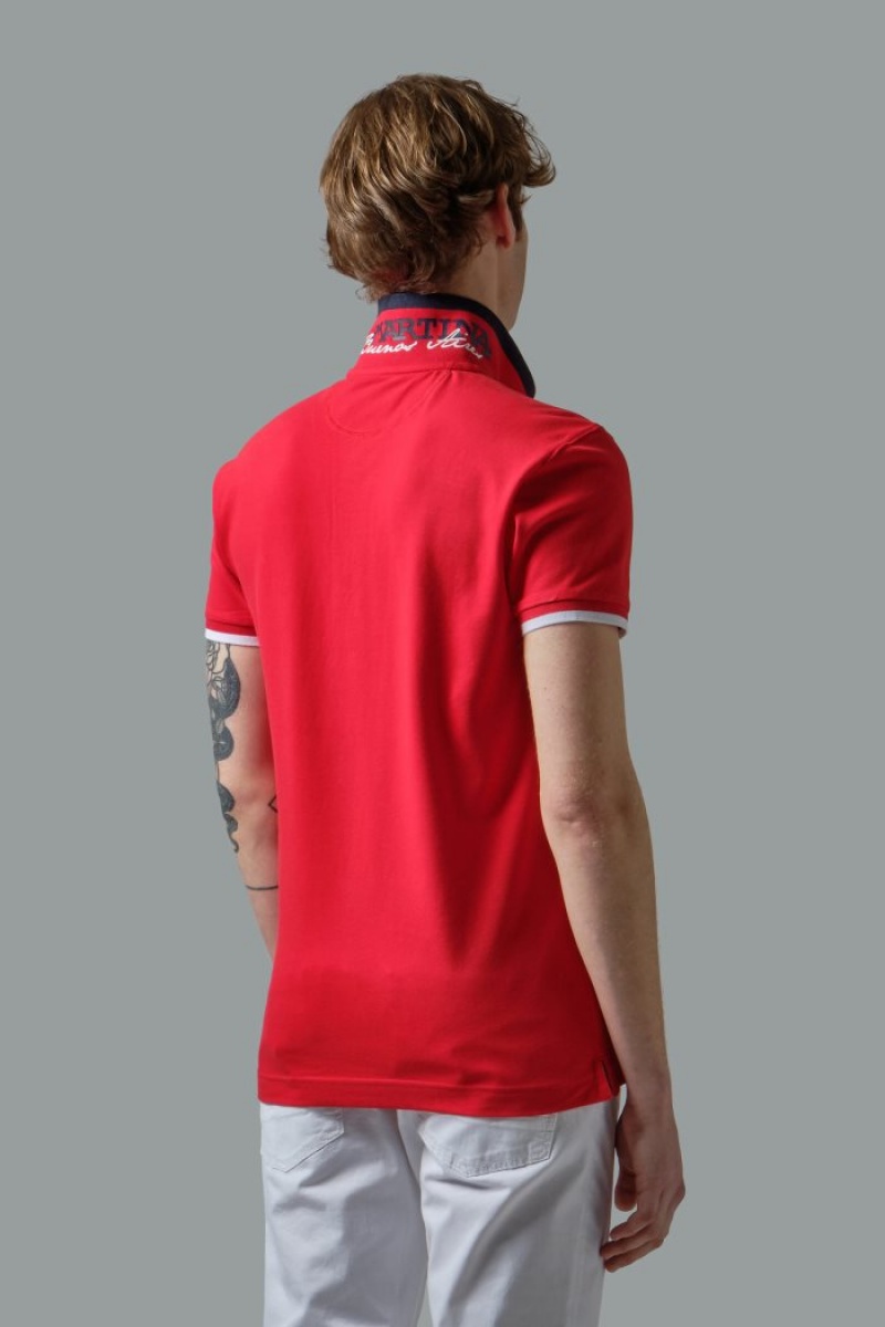 Polo La Martina Slim-fit Stretch Piqué Hombre Rojas Chile | JVR-5639