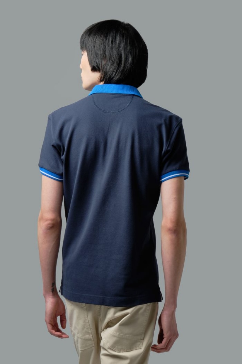 Polo La Martina Slim-fit Stretch Piqué Hombre Azul Marino Chile | XBF-1974