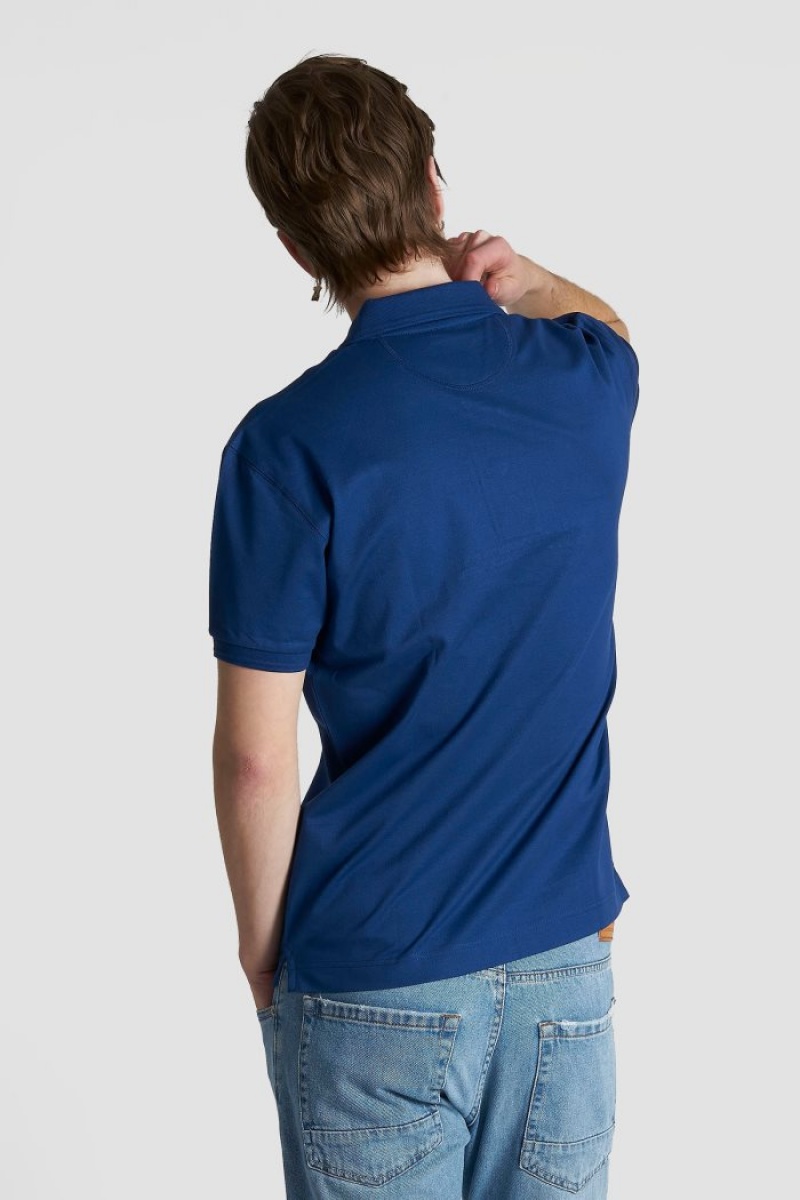 Polo La Martina Slim-fit Stretch Piqué Hombre Azules Chile | HSI-7938