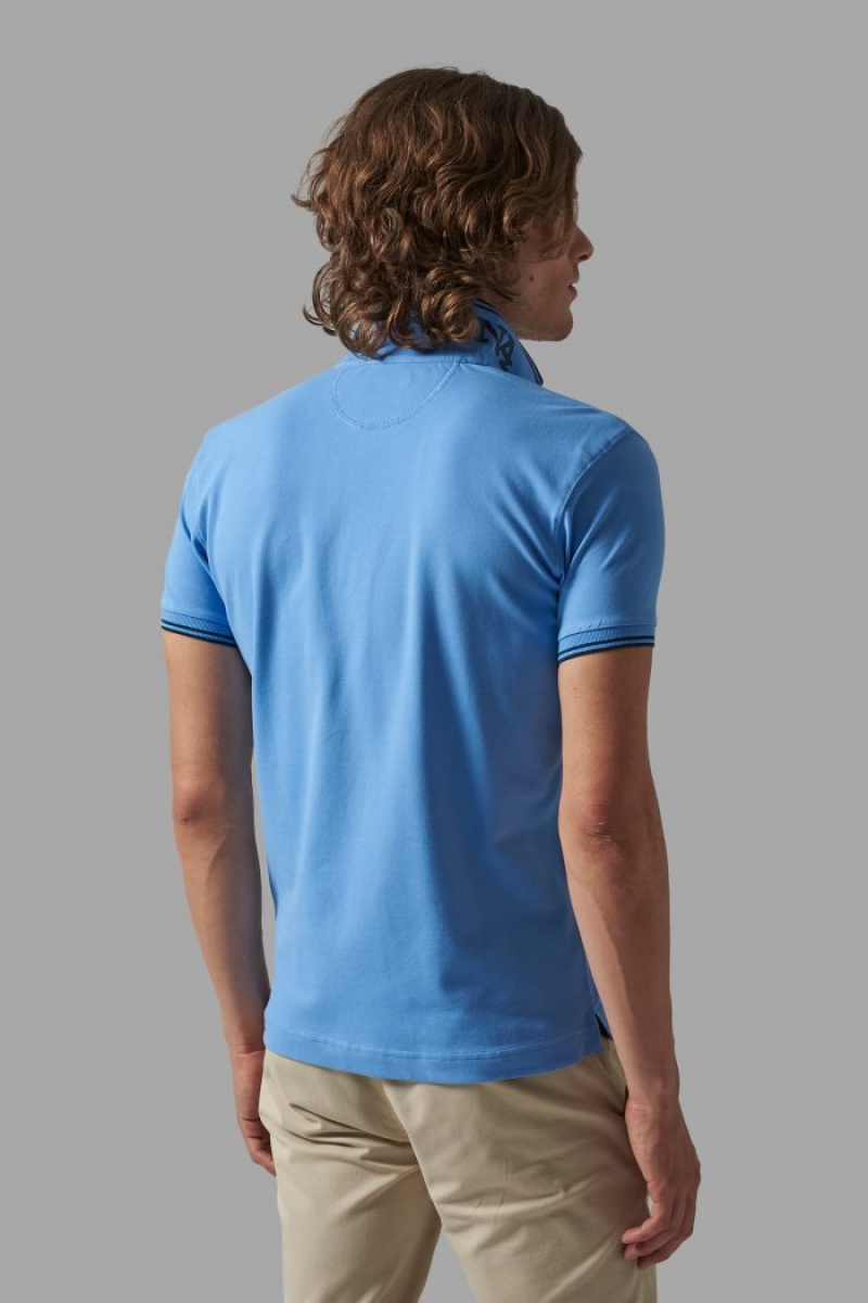 Polo La Martina Slim-fit Stretch Piqué Hombre Azules Chile | LDA-6533