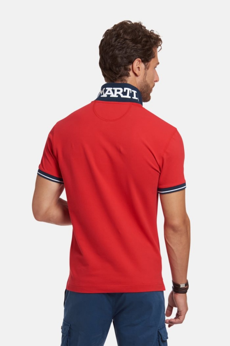 Polo La Martina Slim-fit Stretch Piqué Hombre Rojas Chile | ABF-3205