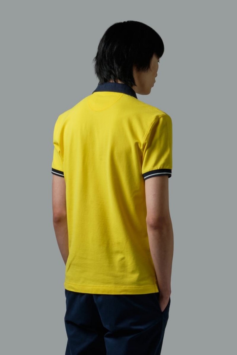 Polo La Martina Slim-fit Stretch Piqué Hombre Amarillo Chile | KNB-8310