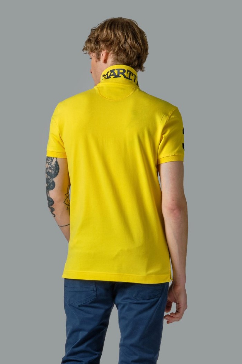 Polo La Martina Slim-fit Stretch Piqué Hombre Amarillo Chile | UHE-5931