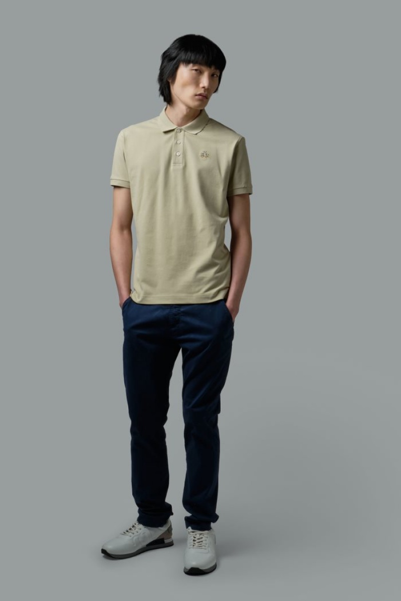 Polo La Martina Slim-fit Stretch Piqué Hombre Beige Chile | LXP-6976