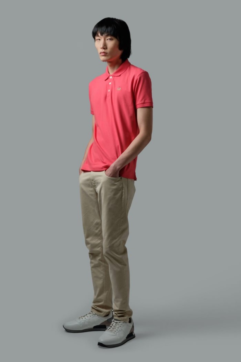 Polo La Martina Slim-fit Stretch Piqué Hombre Coral Chile | SDA-3510