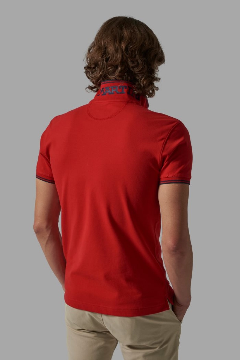 Polo La Martina Slim-fit Stretch Piqué Hombre Rojas Chile | KDS-7608